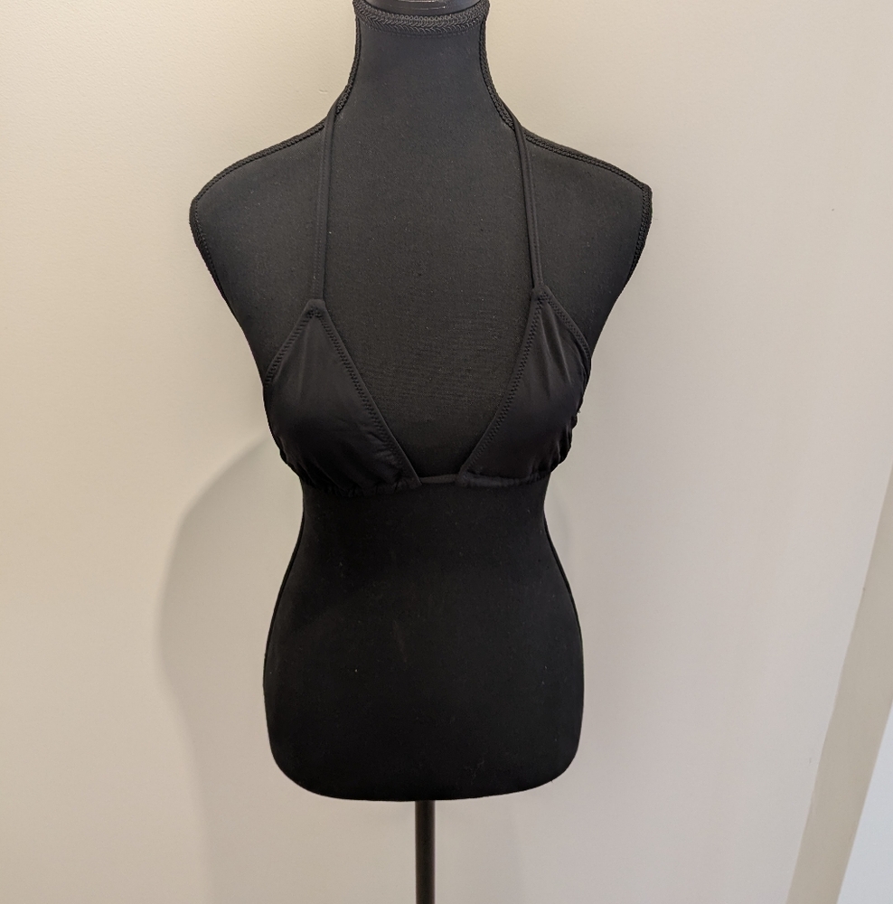 437 - Black Halter Bikini Top